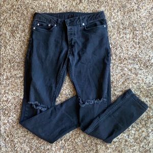 Men’s top man black ripped jeans